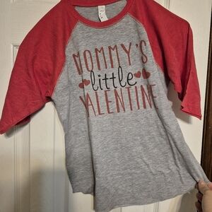 Red and Gray Valentine's Kids Shirt Youth Small